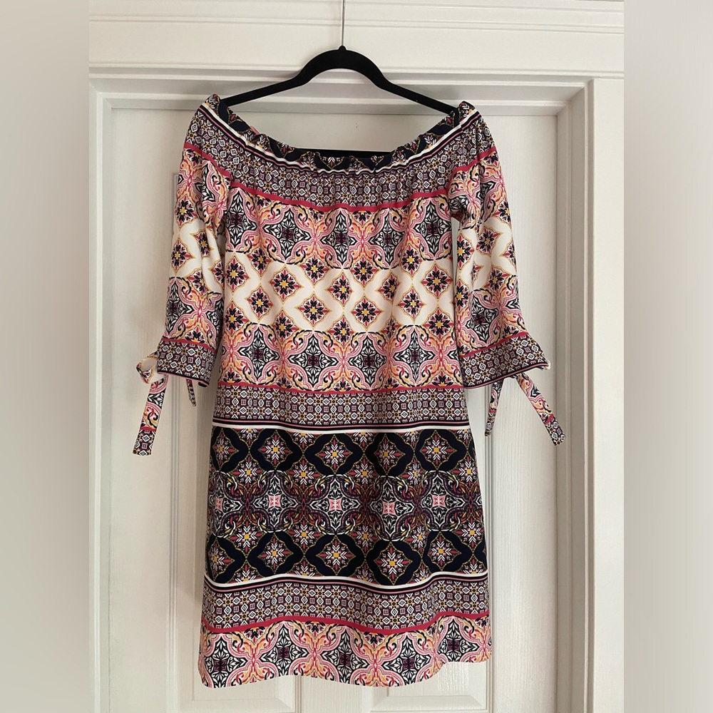 Vince Camuto Off-the-Shoulder Print Dress